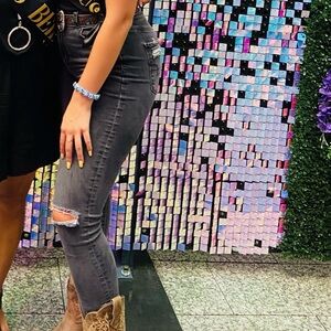 American Eagle Outfitters Gray Ripped Skinny Jeans